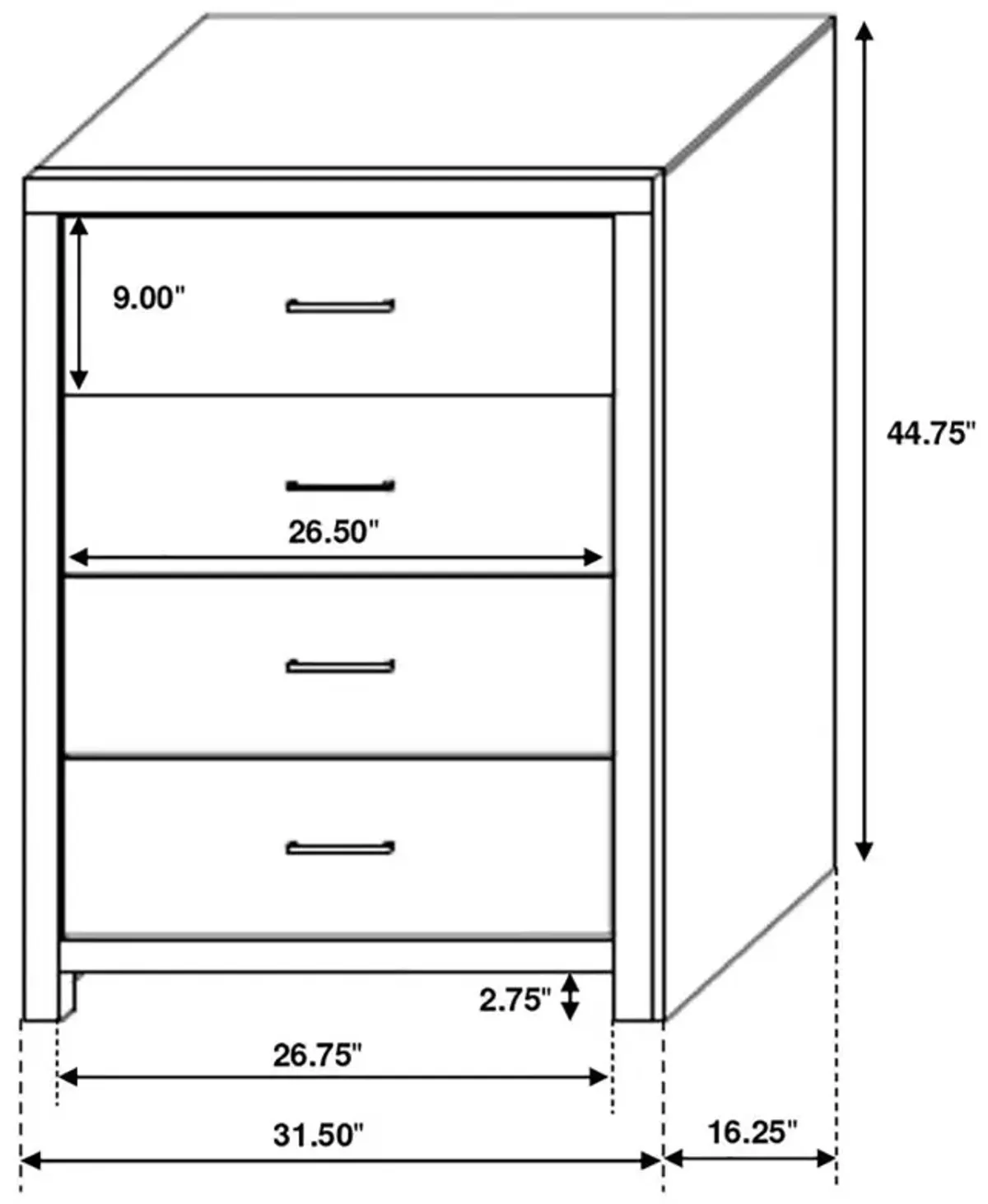 Abbie 4-Drawer Chest Coastal White