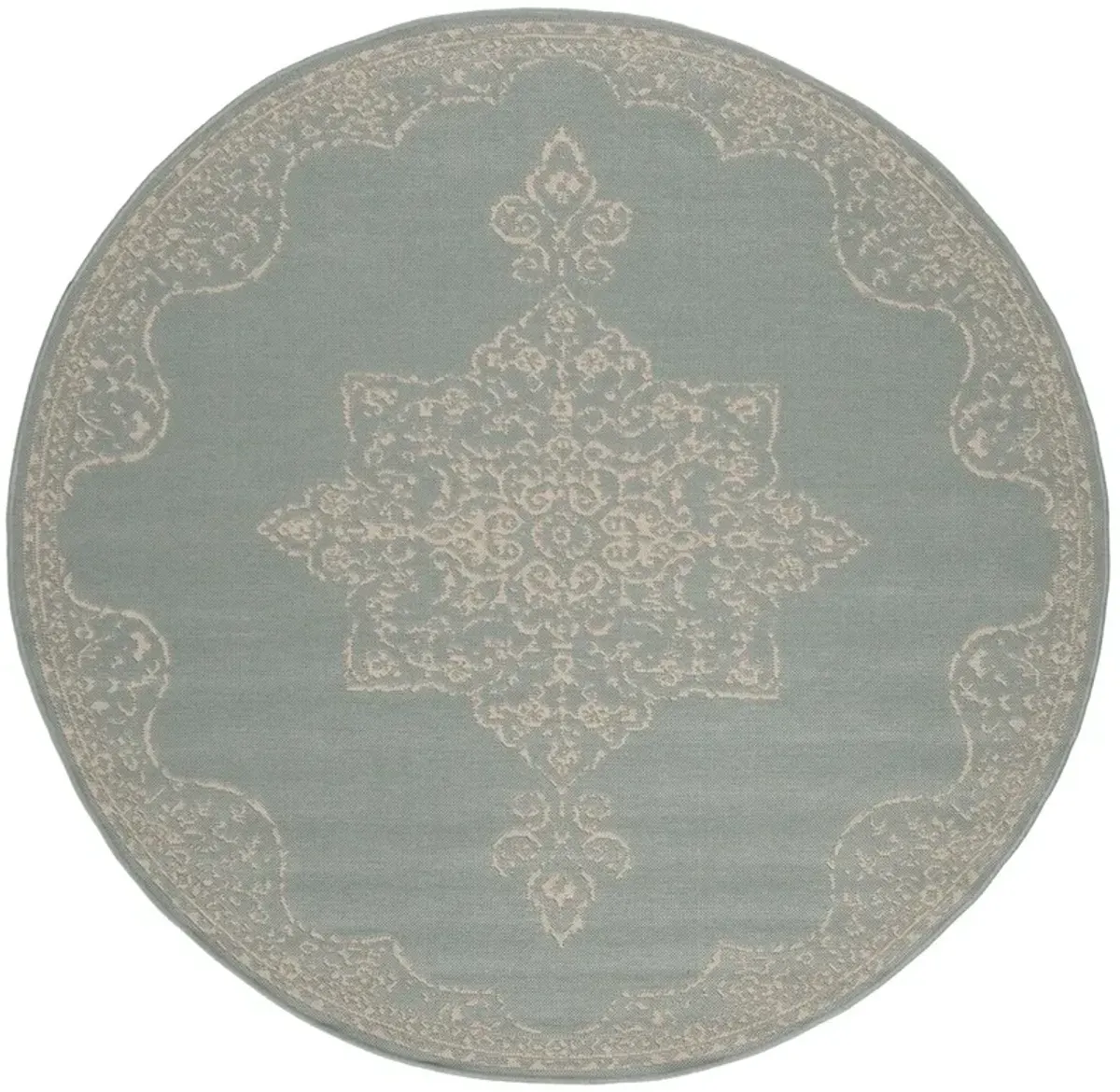 BEACH HOUSE 180 Blue 8' X 8' Round Round Rug