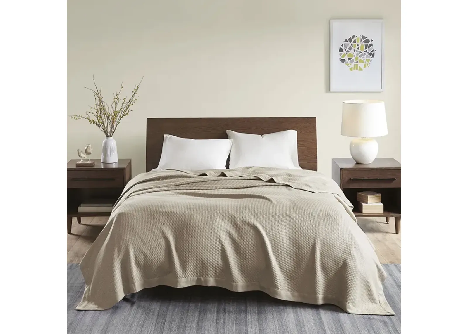 Madison Park Egyptian Cotton Khaki Blanket