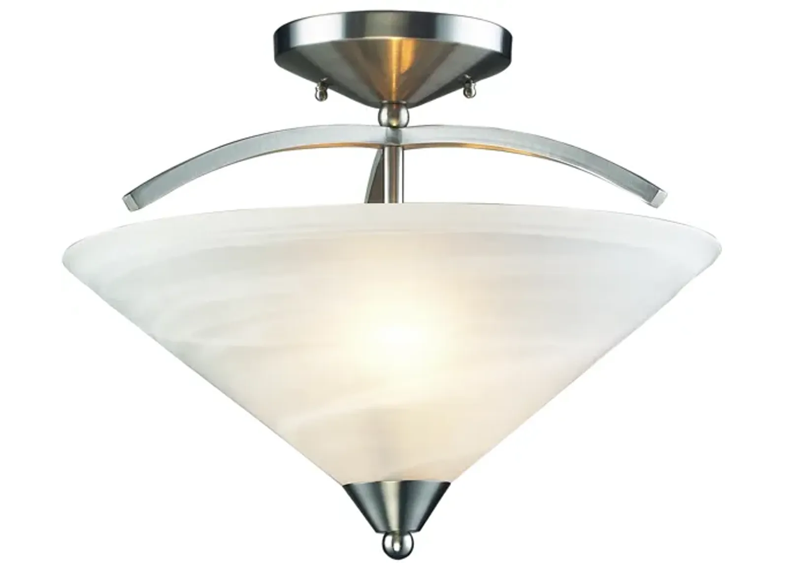 Elysburg 16" Wide 2-Light Semi Flush Mount - Satin Nickel