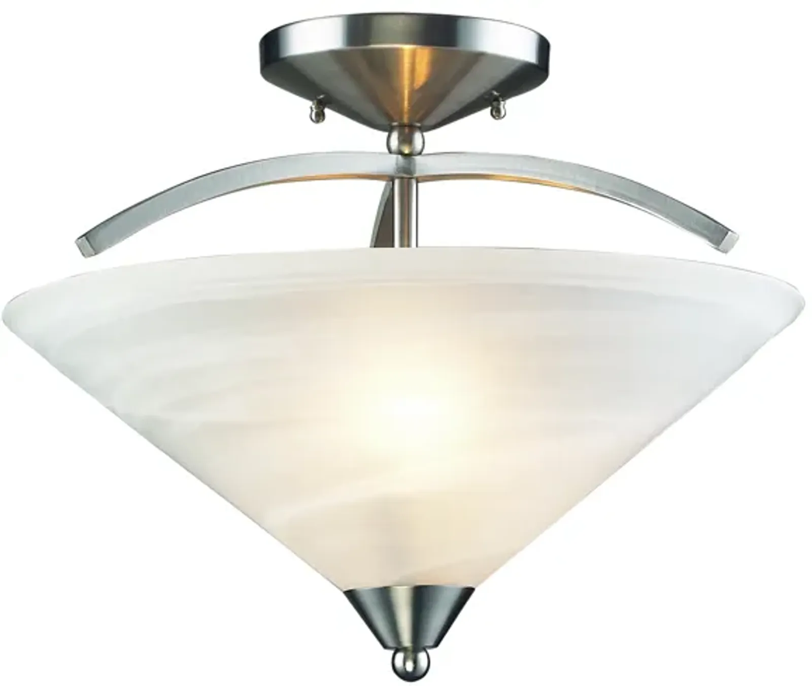 Elysburg 16" Wide 2-Light Semi Flush Mount - Satin Nickel