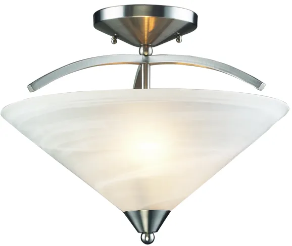 Elysburg 16" Wide 2-Light Semi Flush Mount - Satin Nickel