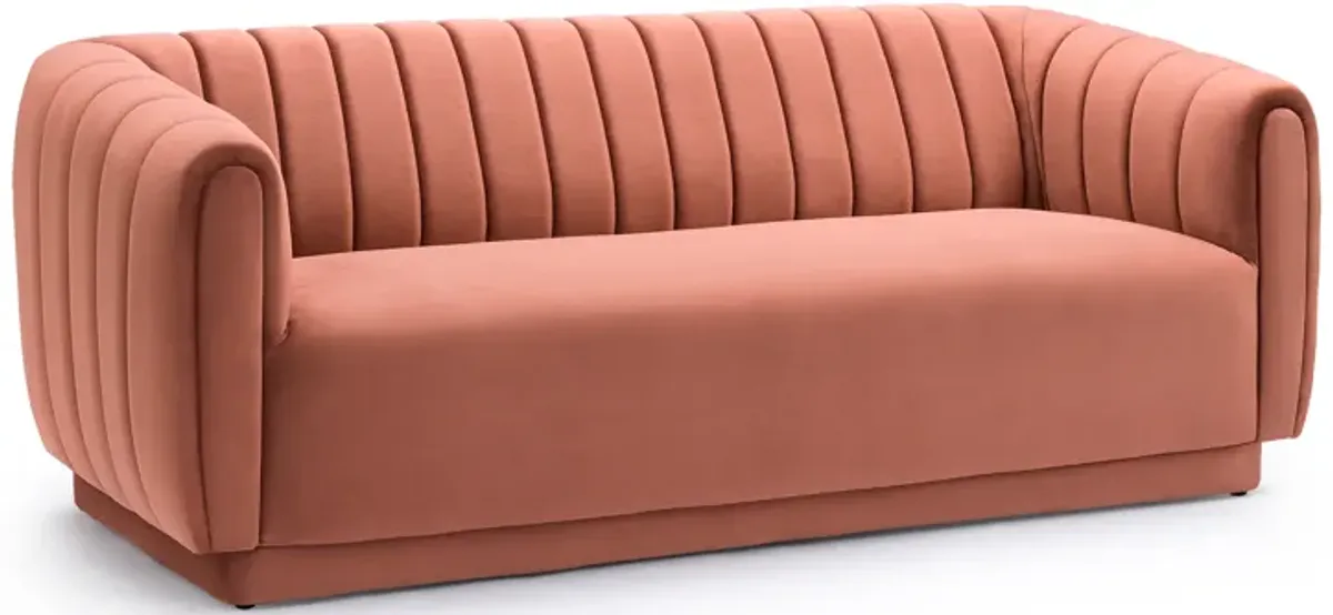 Kinsley Blush Modern Velvet Sofa 