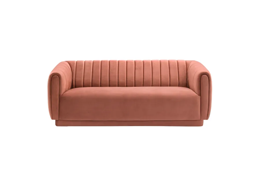 Kinsley Blush Modern Velvet Sofa 