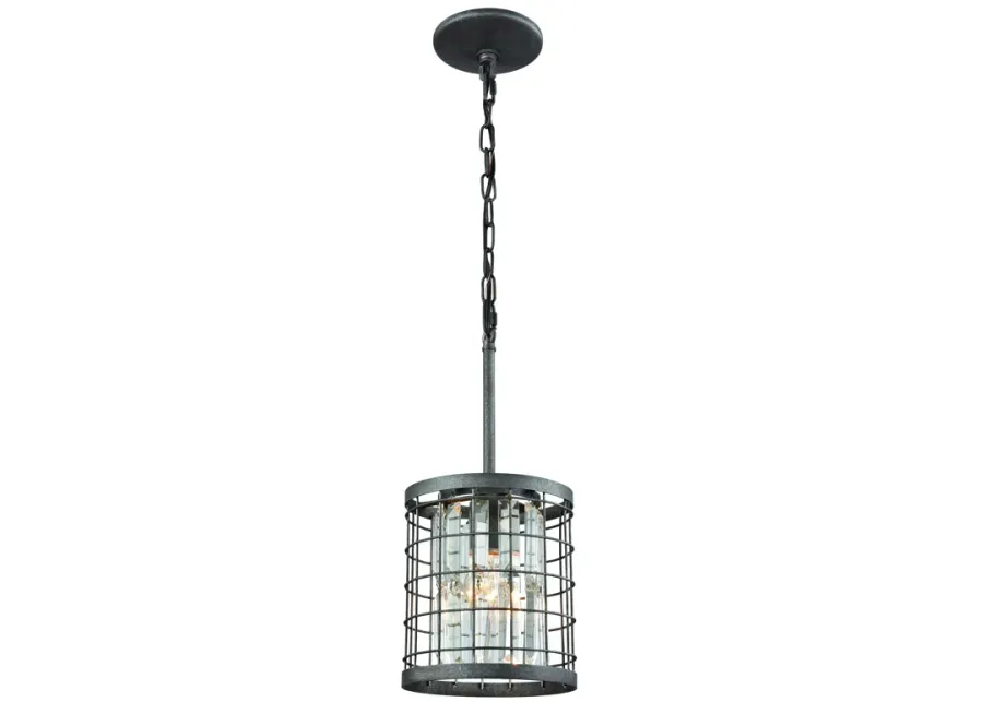 Nadina 7" Wide 1-Light Mini Pendant - Silverdust Iron