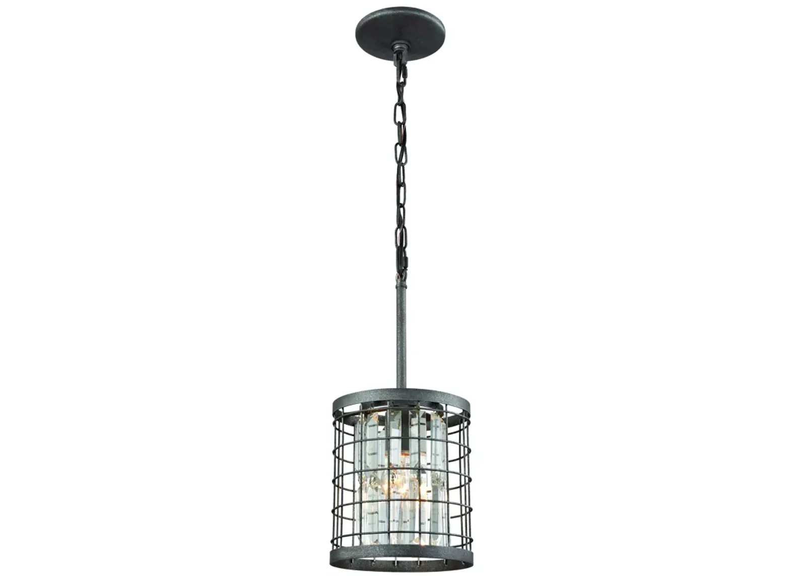 Nadina 7" Wide 1-Light Mini Pendant - Silverdust Iron