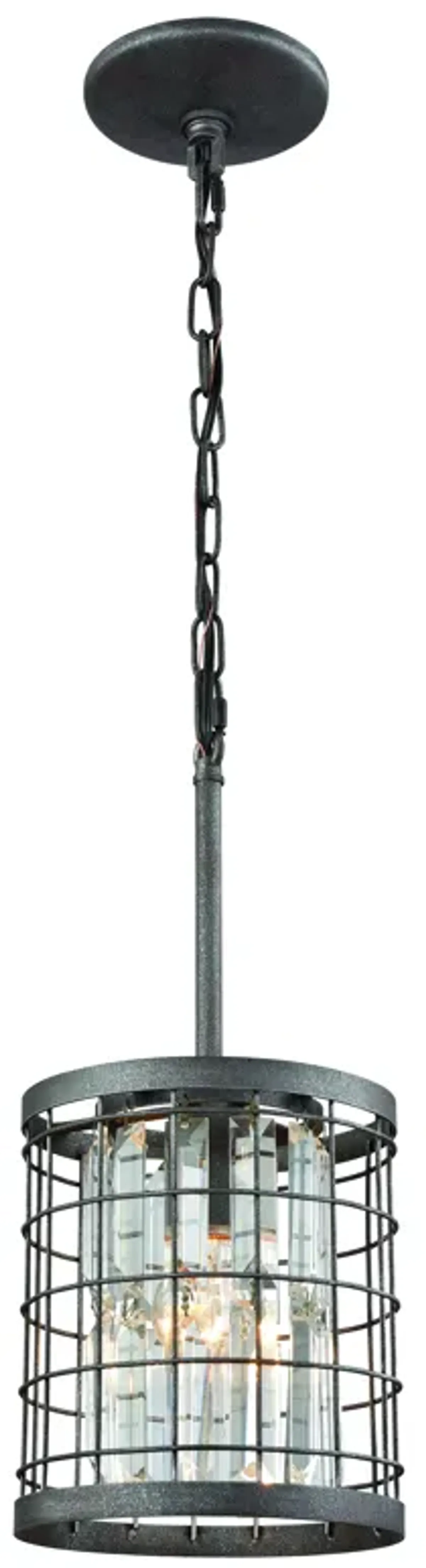 Nadina 7" Wide 1-Light Mini Pendant - Silverdust Iron