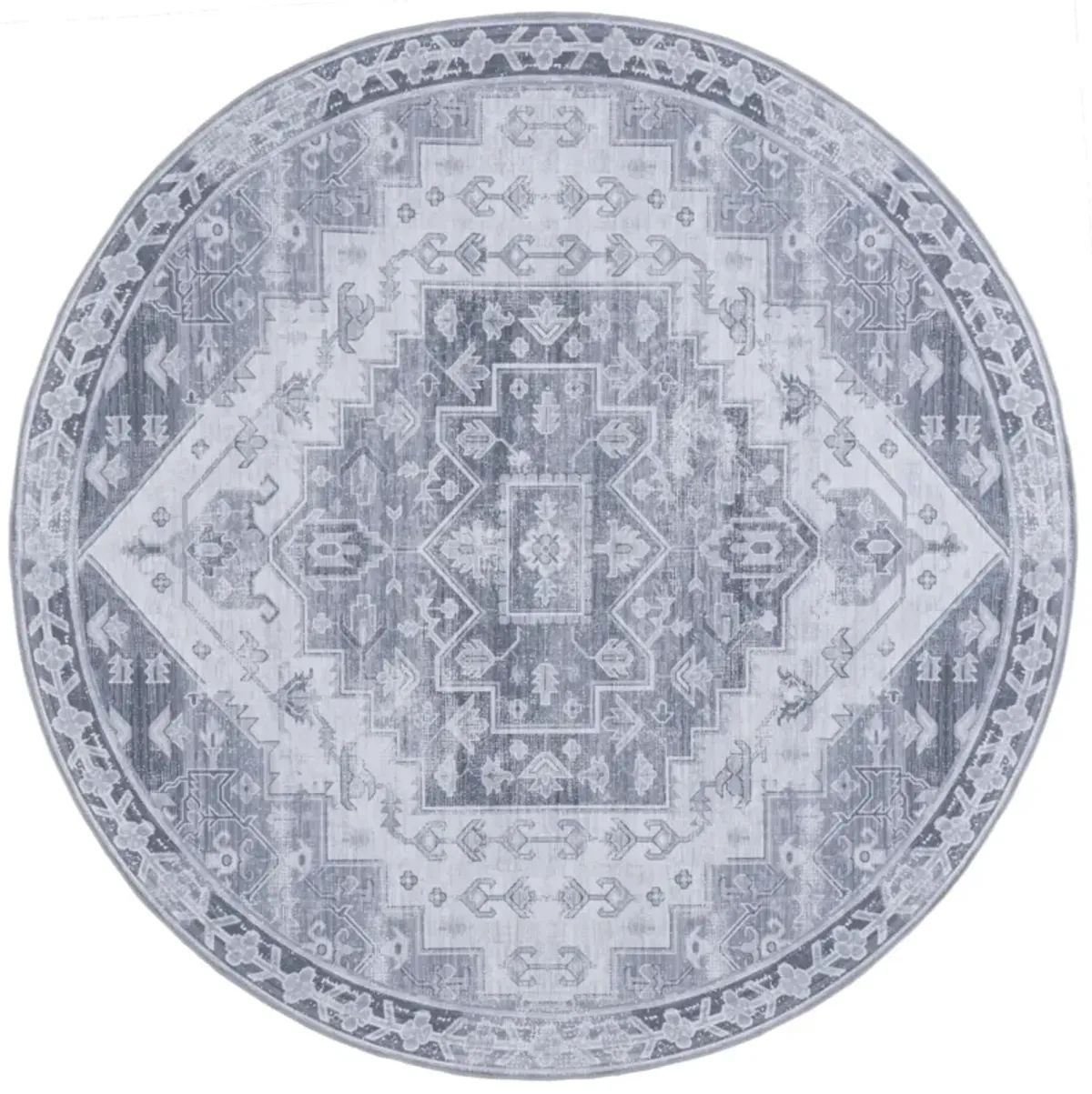 TUCSON 116 M/W S/R GREY  6' x 6' Round Round Rug