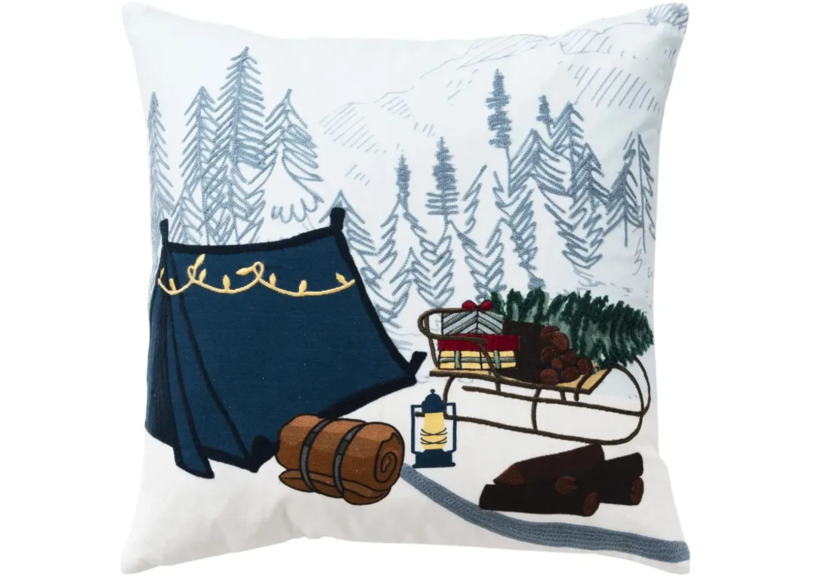 HOLIDAY 2022 Campsite Blue Pillow