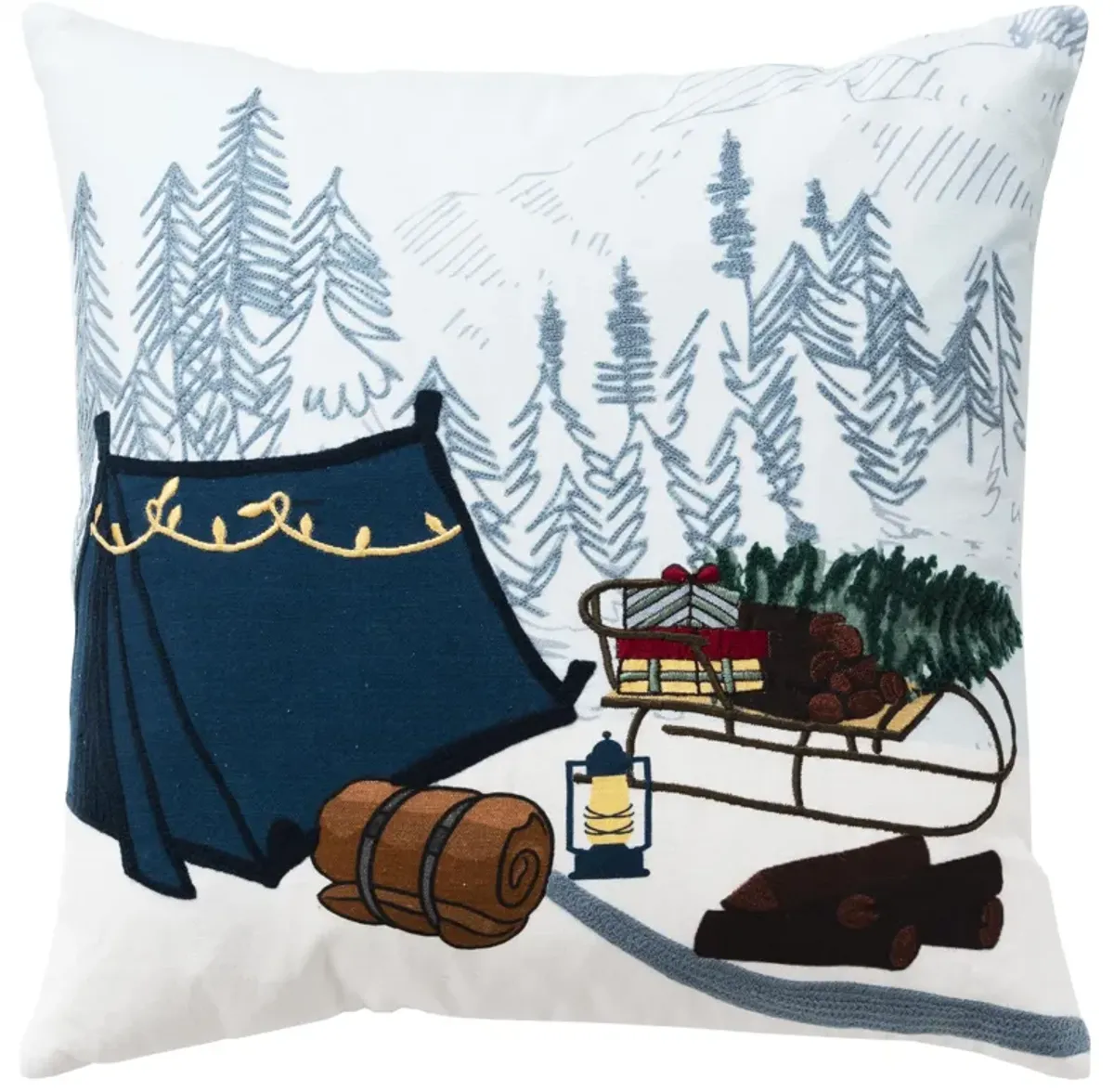 HOLIDAY 2022 Campsite Blue Pillow