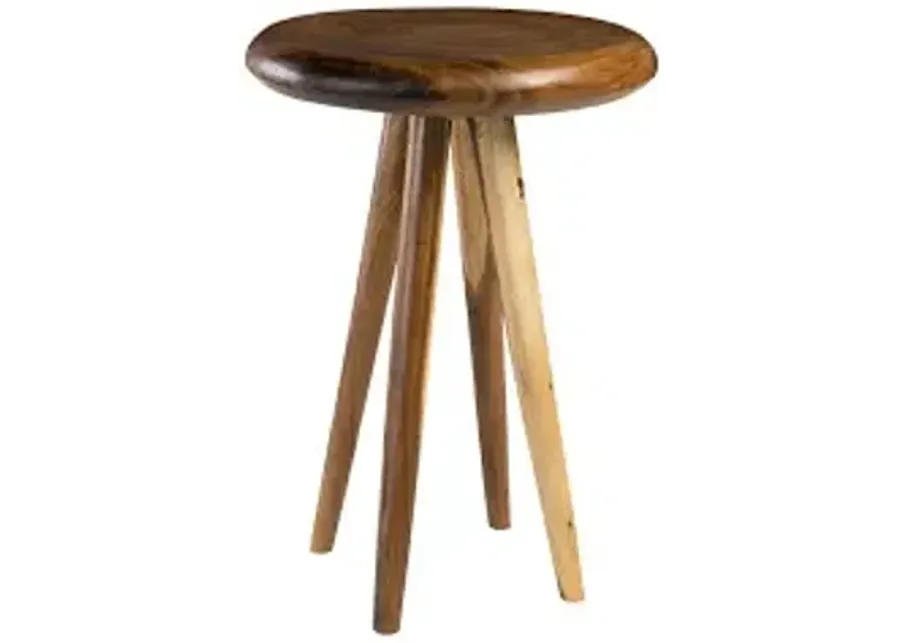 smoothed bar table, chamcha wood, natural, round