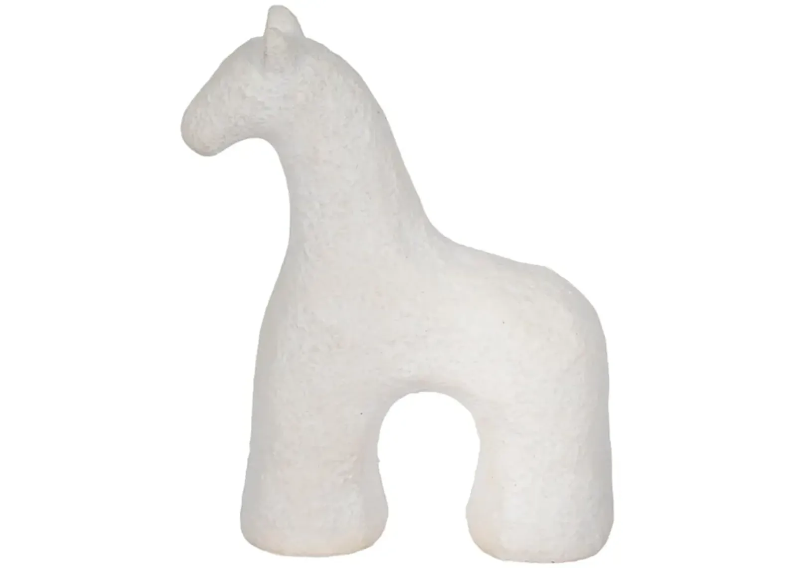 6" Textured Horse, White