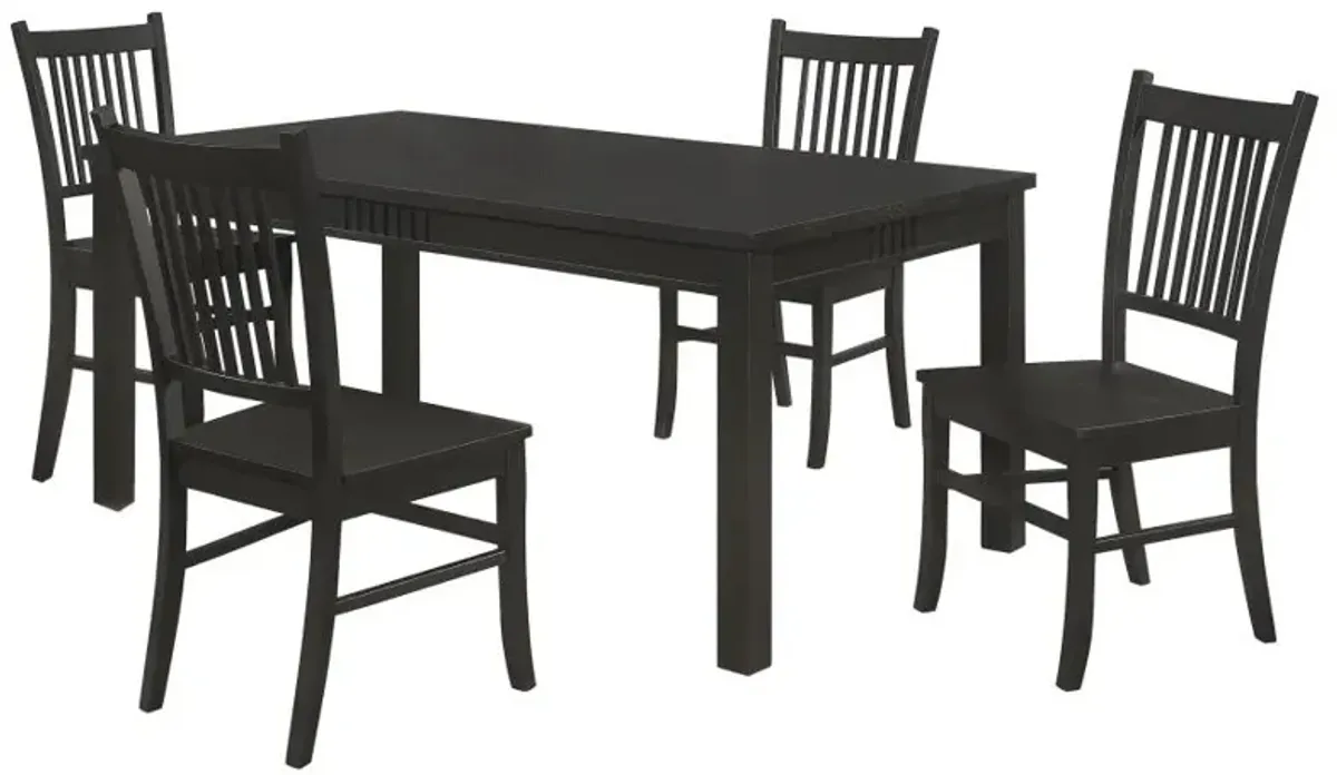 Marbrisa 5-piece Rectangular Dining Table Set Matte Black