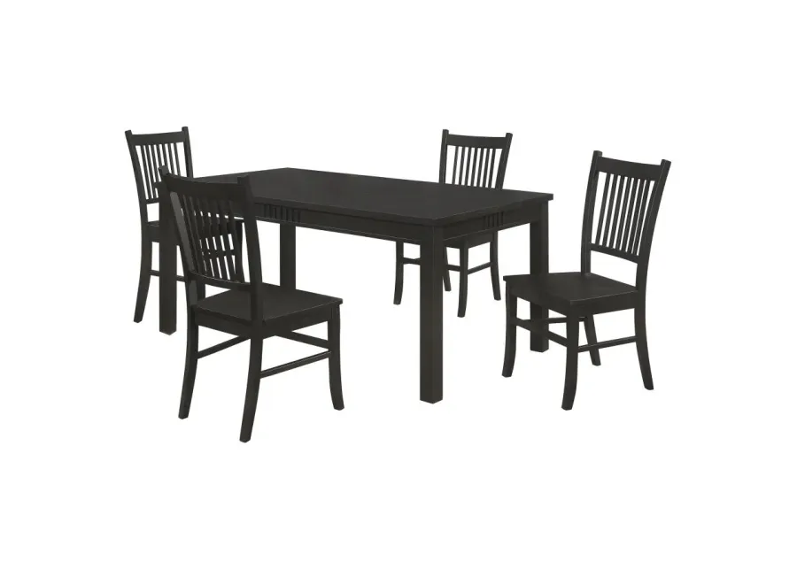 Marbrisa 5-piece Rectangular Dining Table Set Matte Black