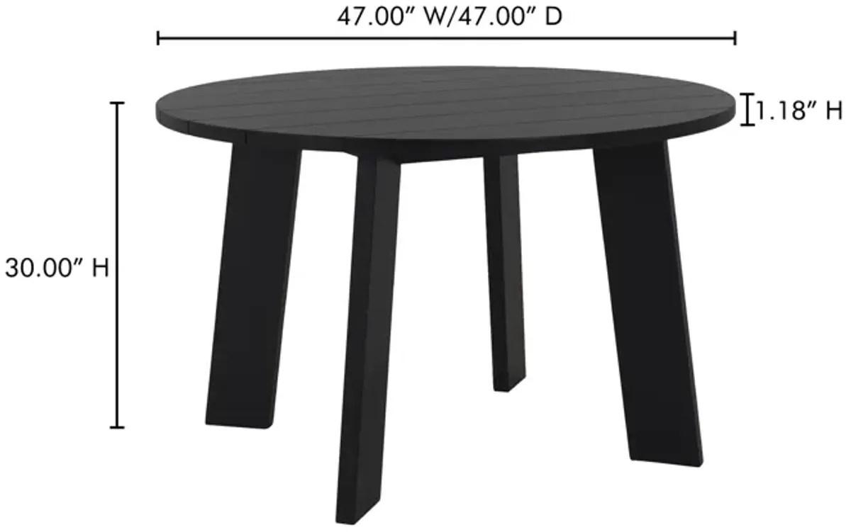 Delta Round Outdoor Dining Table Black