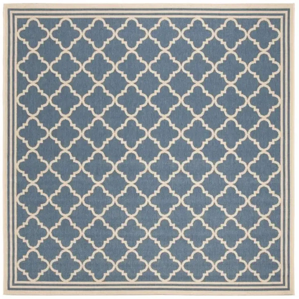 Safavieh BEACH HOUSE Collection BHS121M-6SQ Blue / Creme 6'-7" X 6'-7" Square