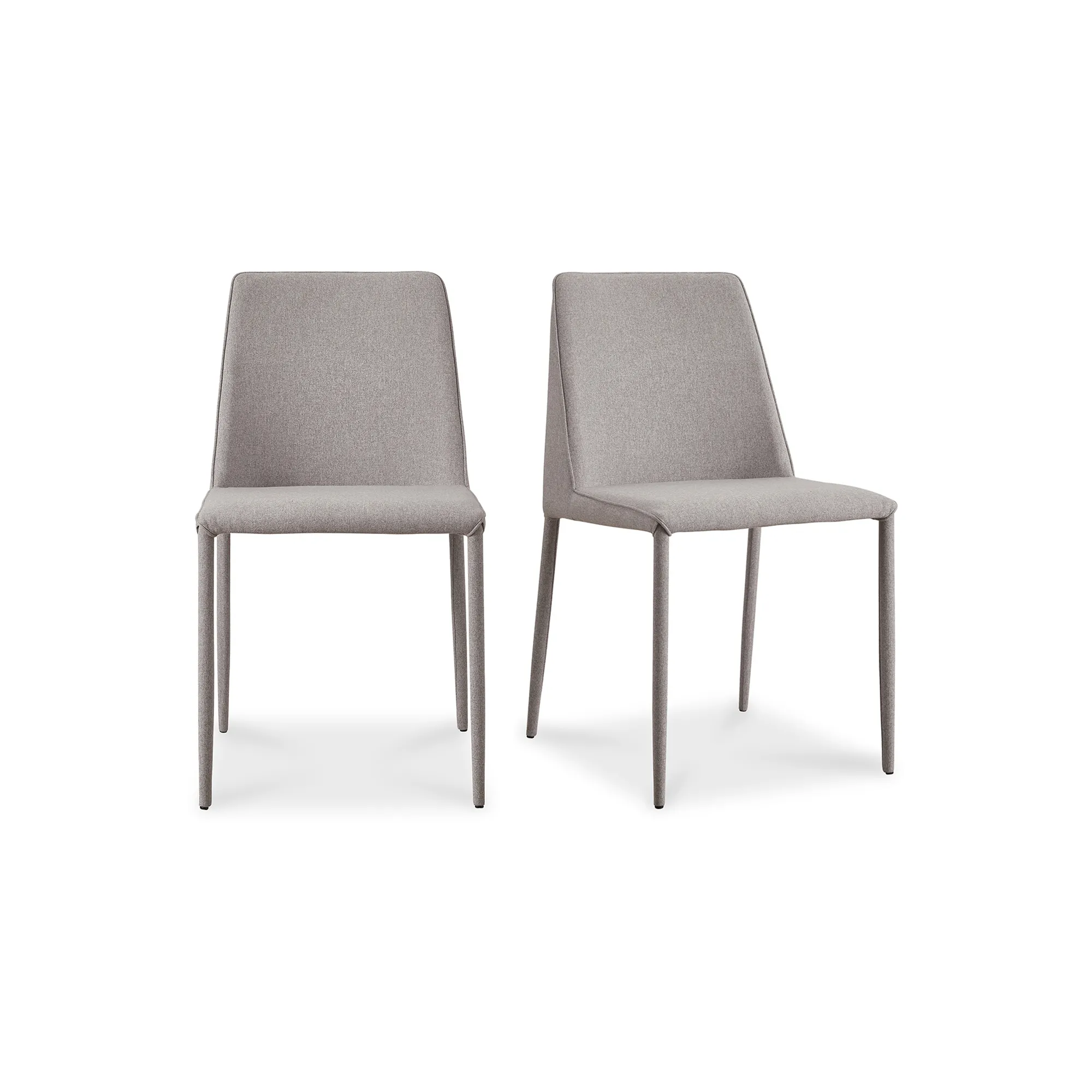 NORA FABRIC DINING CHAIR LIGHT GREY-SET OF TWO