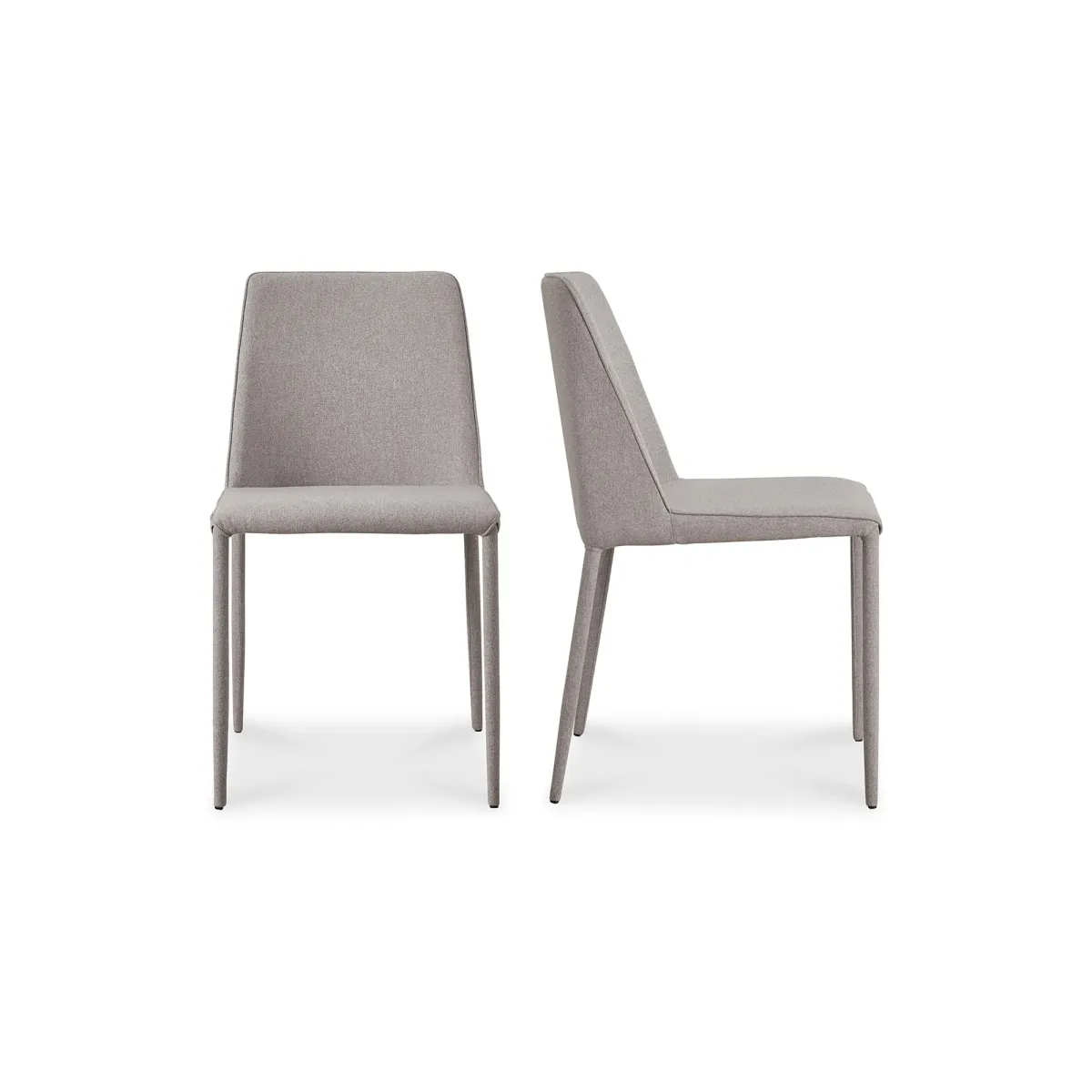 NORA FABRIC DINING CHAIR LIGHT GREY-SET OF TWO