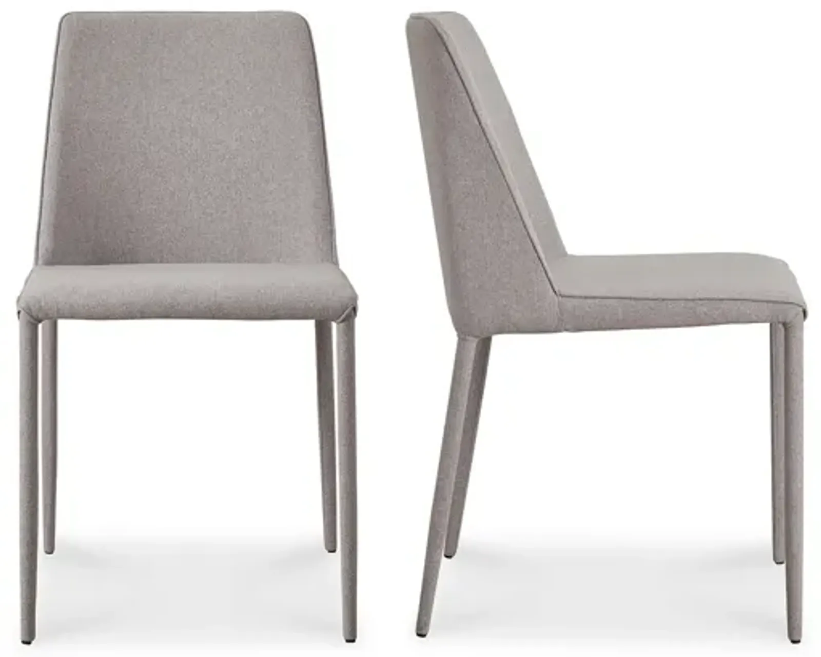 NORA FABRIC DINING CHAIR LIGHT GREY-SET OF TWO