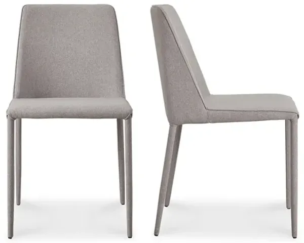 NORA FABRIC DINING CHAIR LIGHT GREY-SET OF TWO