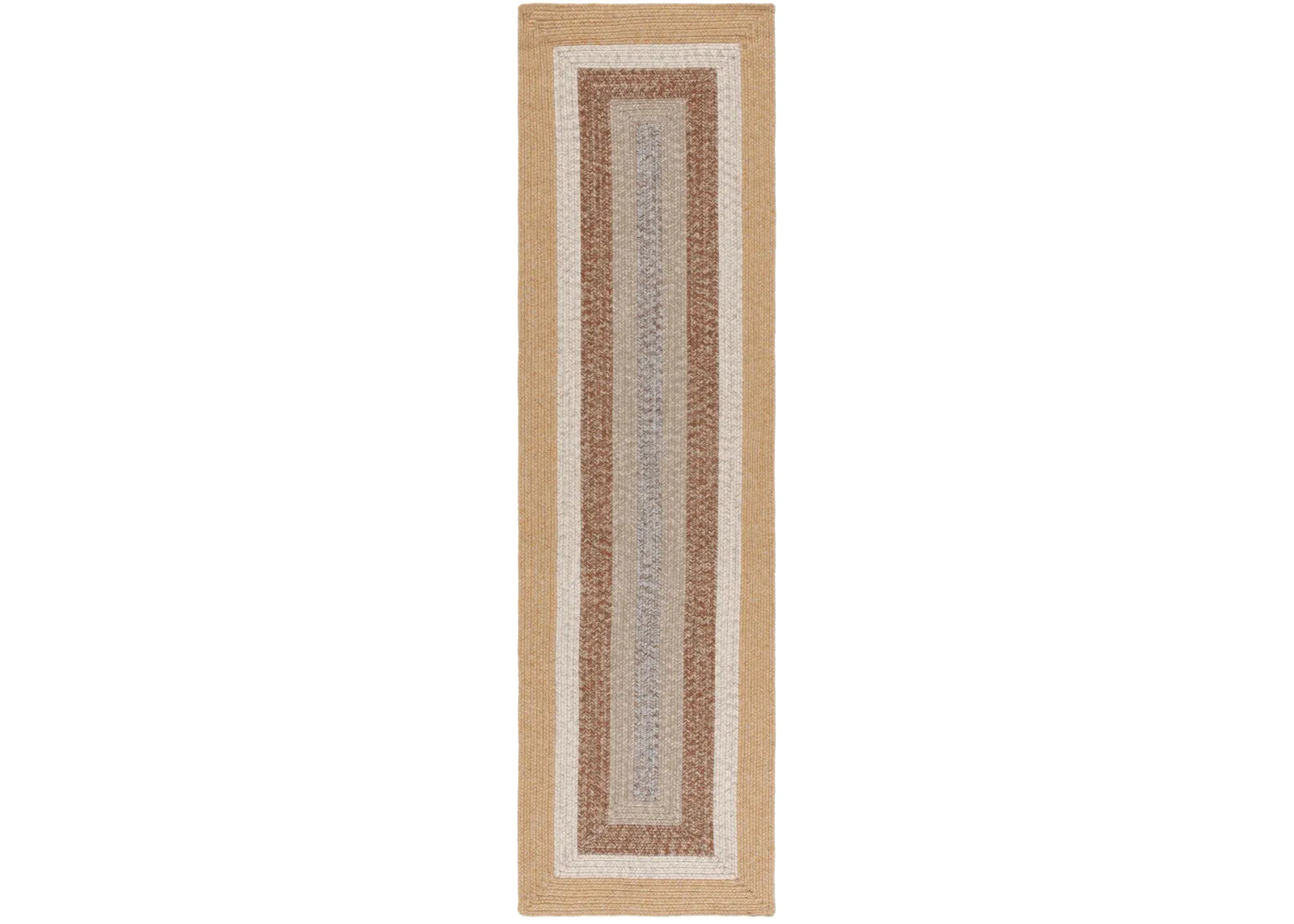 BRAIDED 318 BROWN  2'-3' x 8' Runner Rug