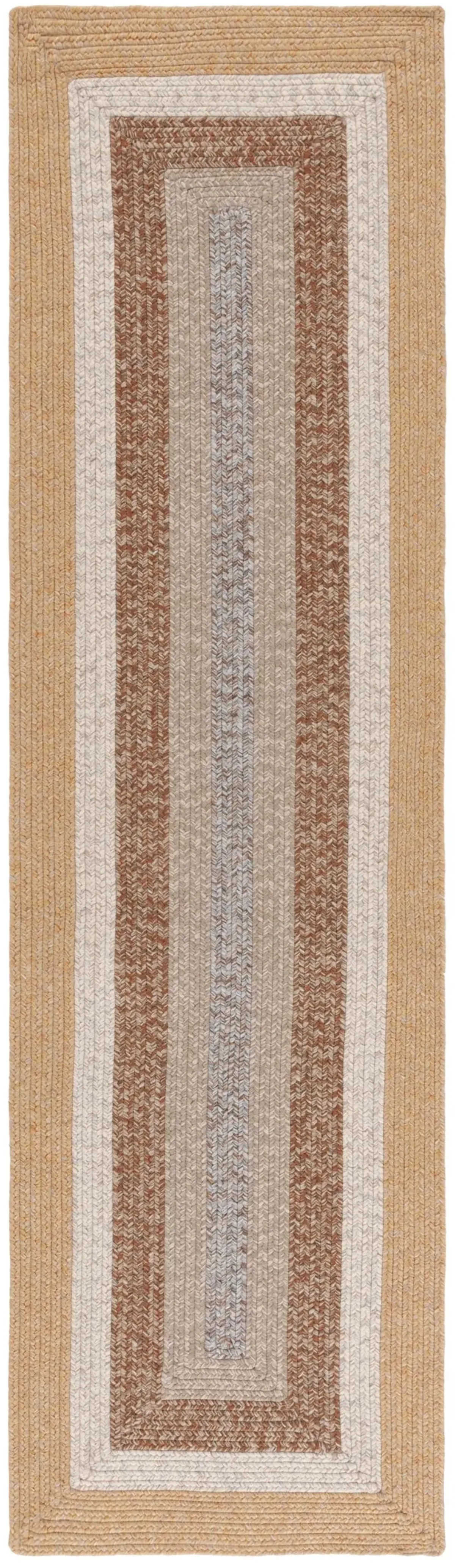 BRAIDED 318 BROWN  2'-3' x 8' Runner Rug