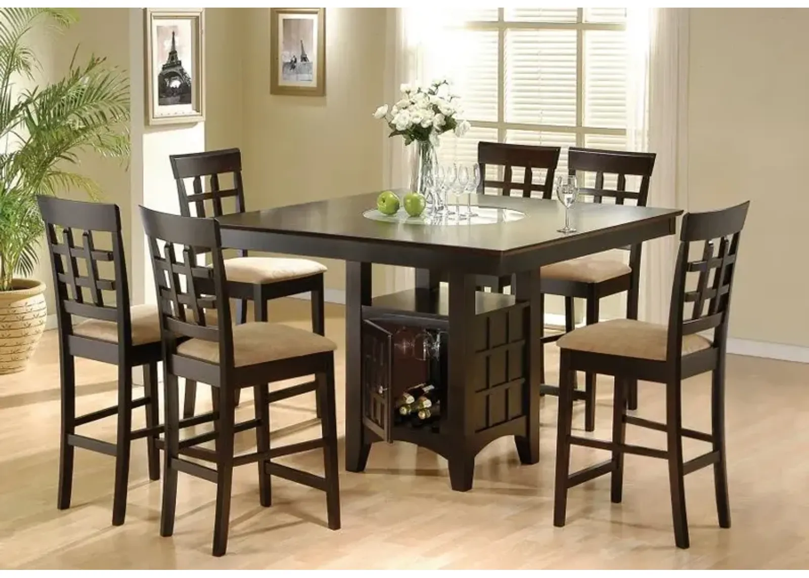 Gabriel 7-piece Square Counter Height Dining Set Cappuccino