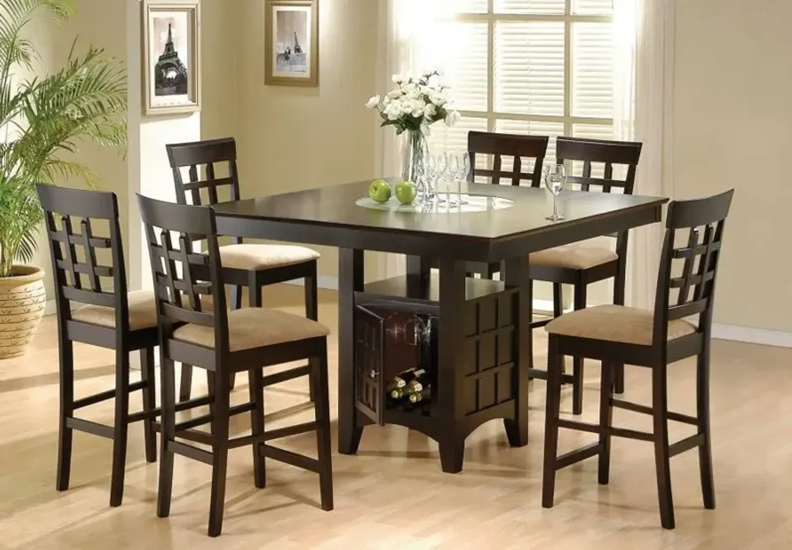 Gabriel 7-piece Square Counter Height Dining Set Cappuccino