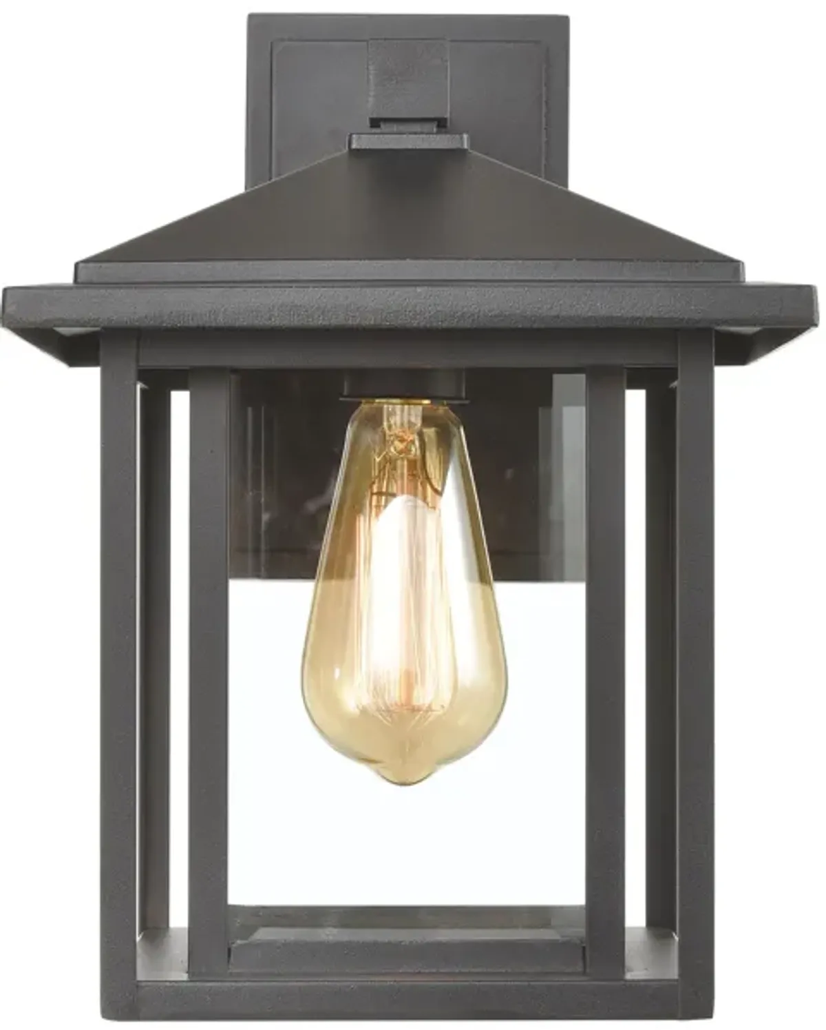 Solitude 1-Light Sconce in Matte Black with Clear Glass