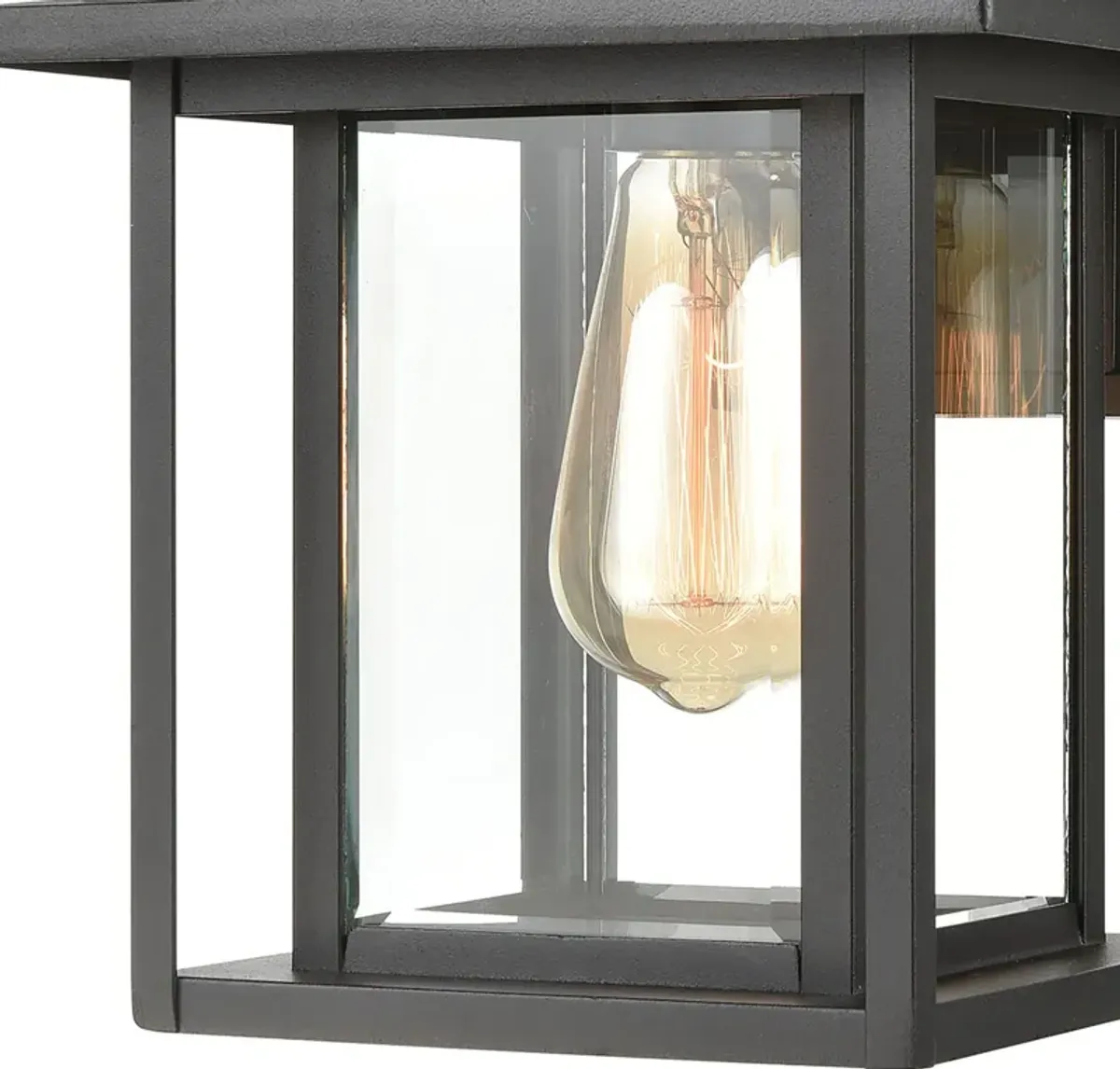 Solitude 1-Light Sconce in Matte Black with Clear Glass