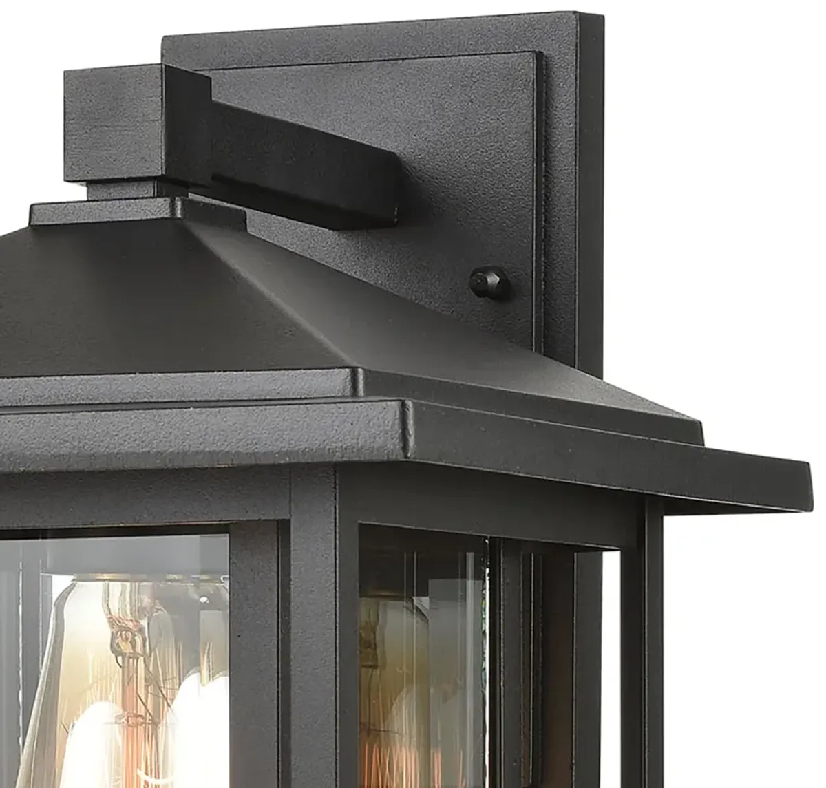 Solitude 1-Light Sconce in Matte Black with Clear Glass