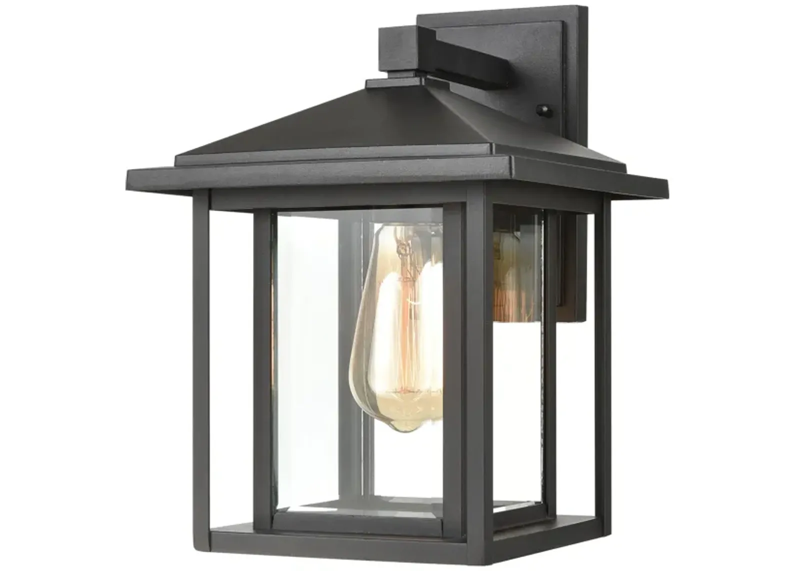 Solitude 1-Light Sconce in Matte Black with Clear Glass