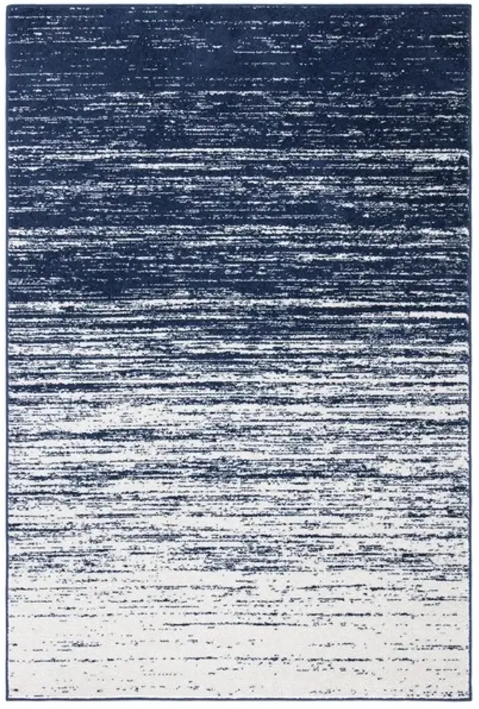 Adirondack Contemporary Navy / Ivory 2'-6" X 10' Powerloomed Rug