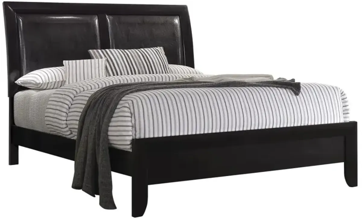 Briana Panel Bedroom Set with Sleigh Headboard Black