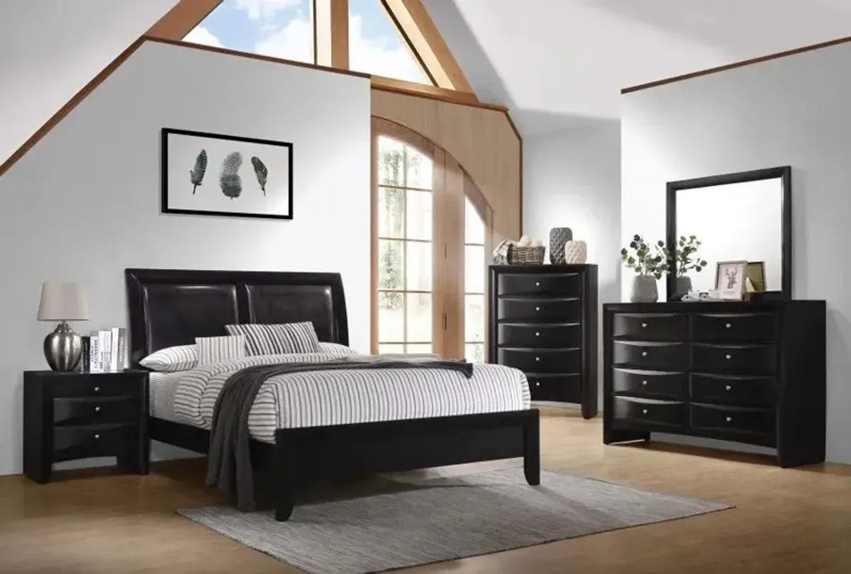 Briana Panel Bedroom Set with Sleigh Headboard Black