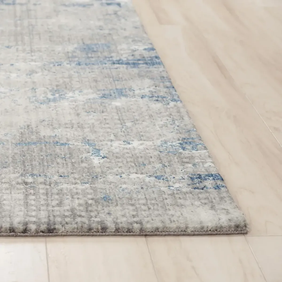 Ankara Gray/Blue Abstract Recycled Polyester 2'6" x 8' Runner Rug