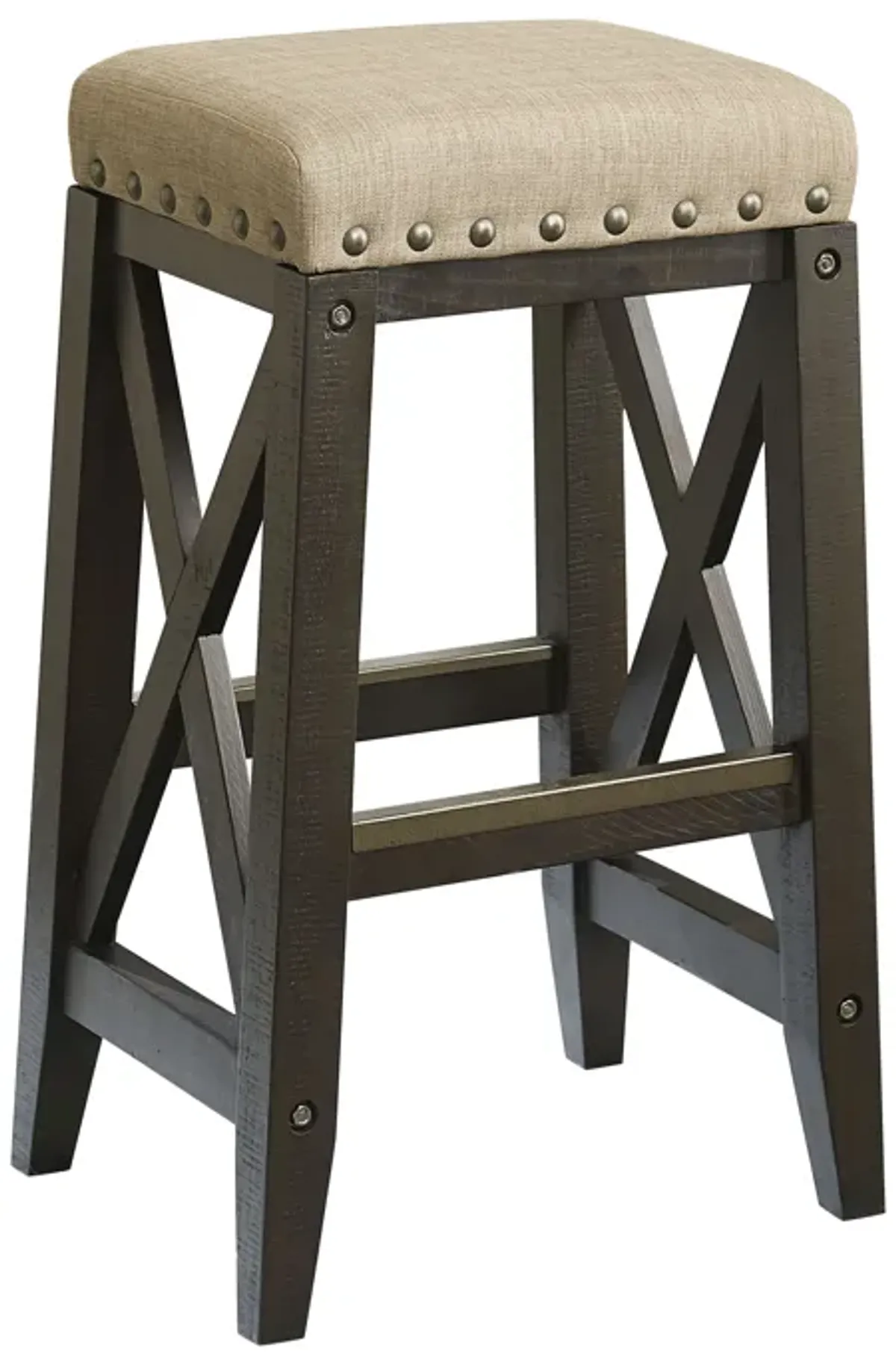 Yosemite Solid Wood Upholstered Bar Stool in Cafe