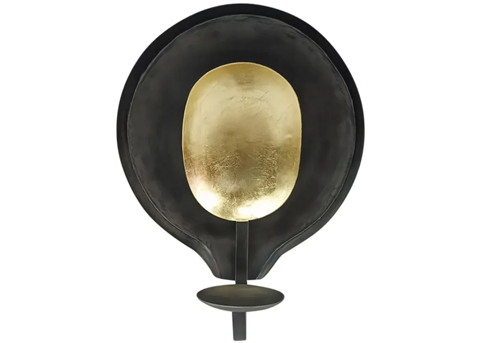 Metal, 12" Round Votive Holder, Black/gold