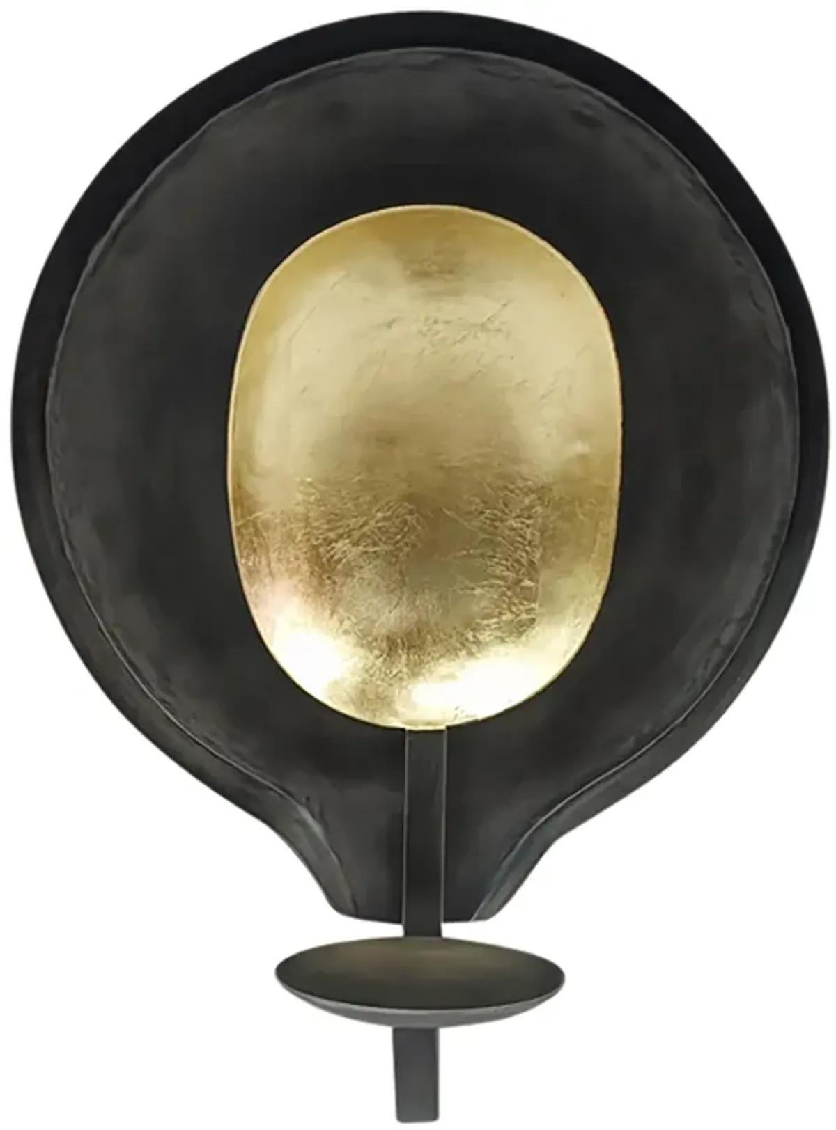 Metal, 12" Round Votive Holder, Black/gold