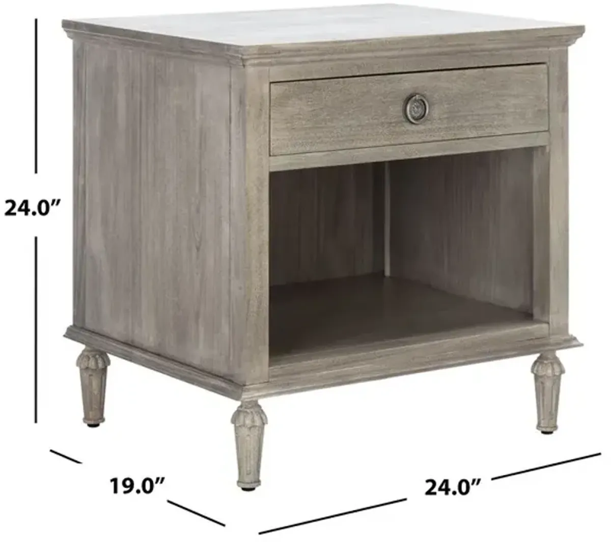 Lisabet 1 Drawer Wood Nightstand