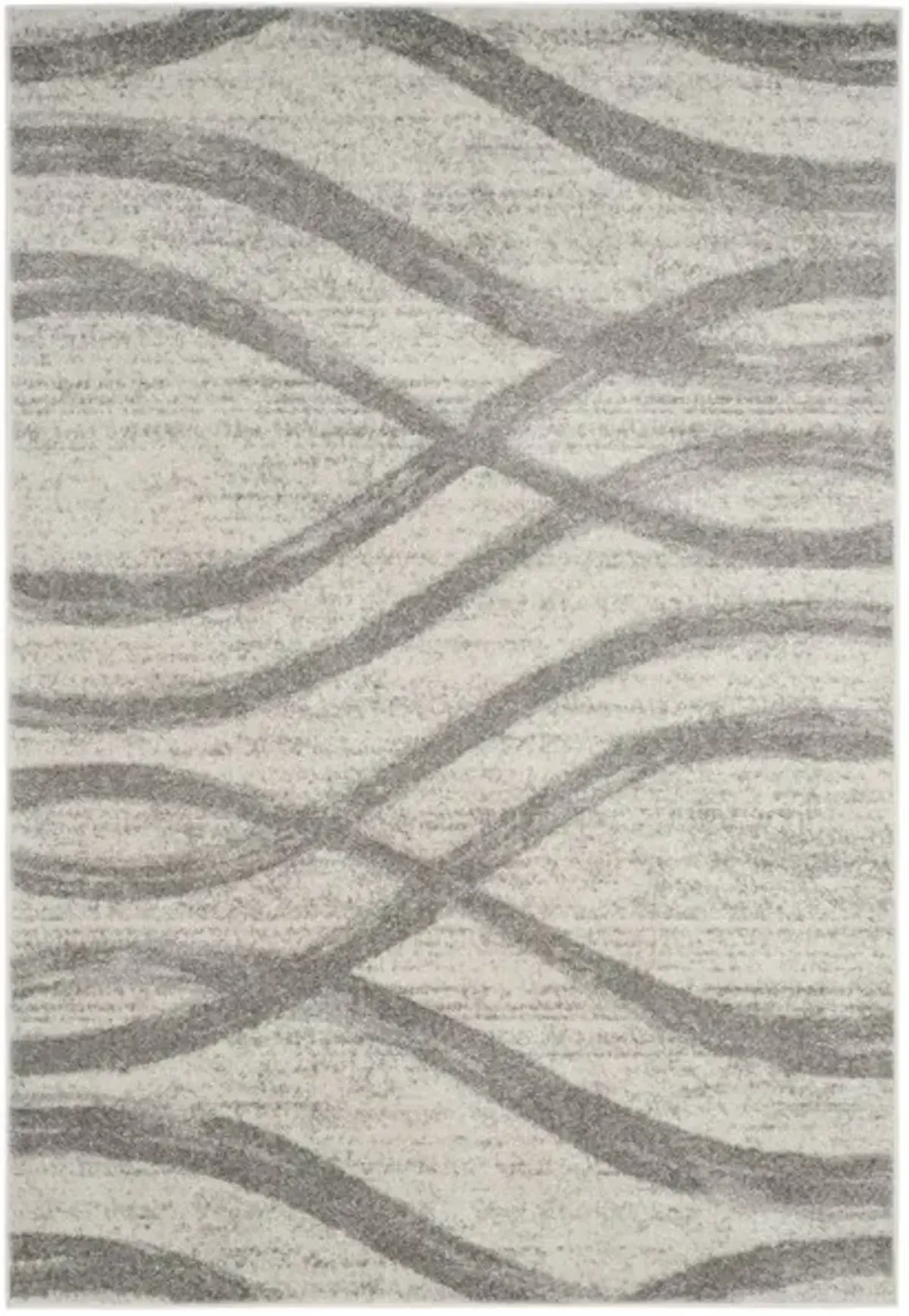 Adirondack Contemporary Cream / Grey 2'-6" X 12' Powerloomed Rug