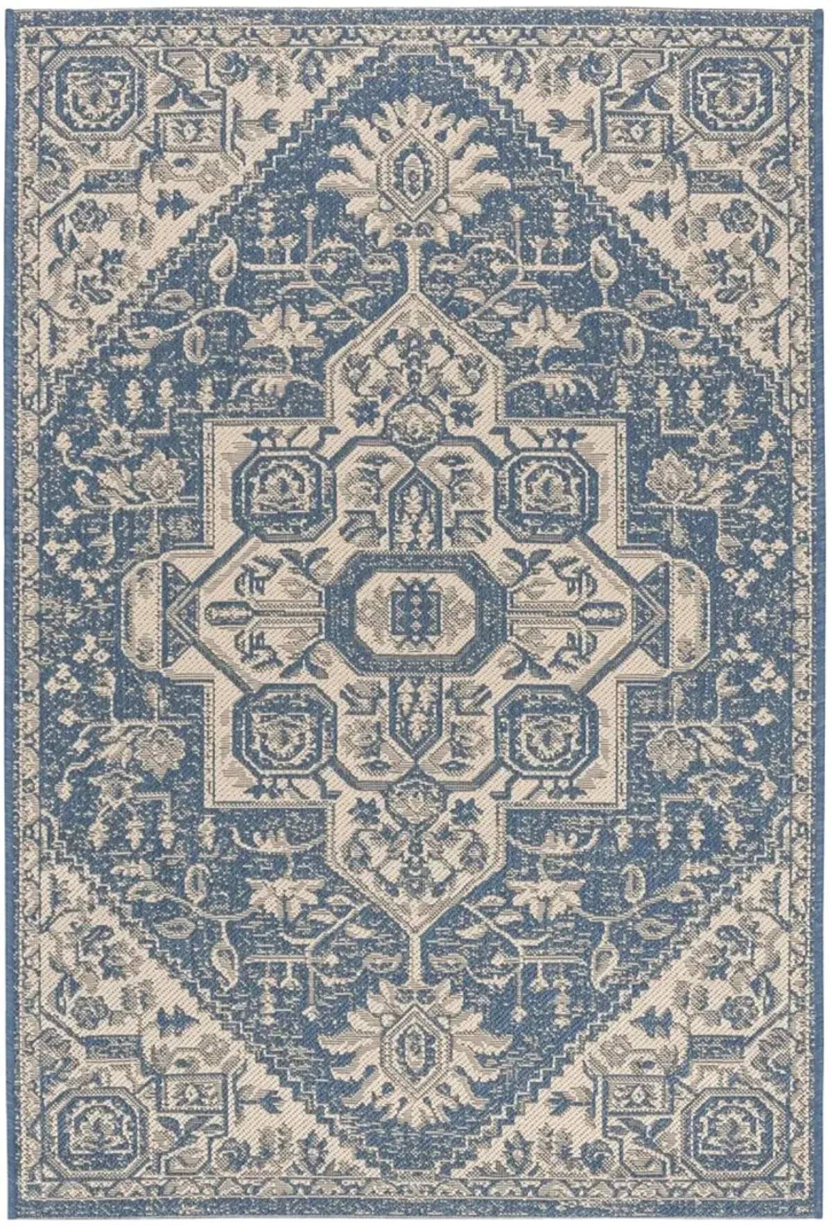BEACH HOUSE 138 Blue 4' X 4' Square Square Rug