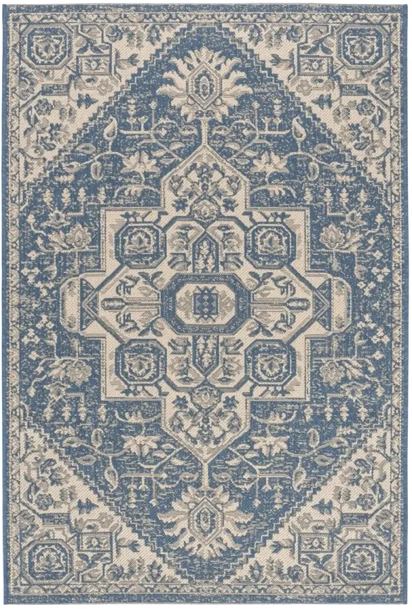BEACH HOUSE 138 Blue 4' X 4' Square Square Rug