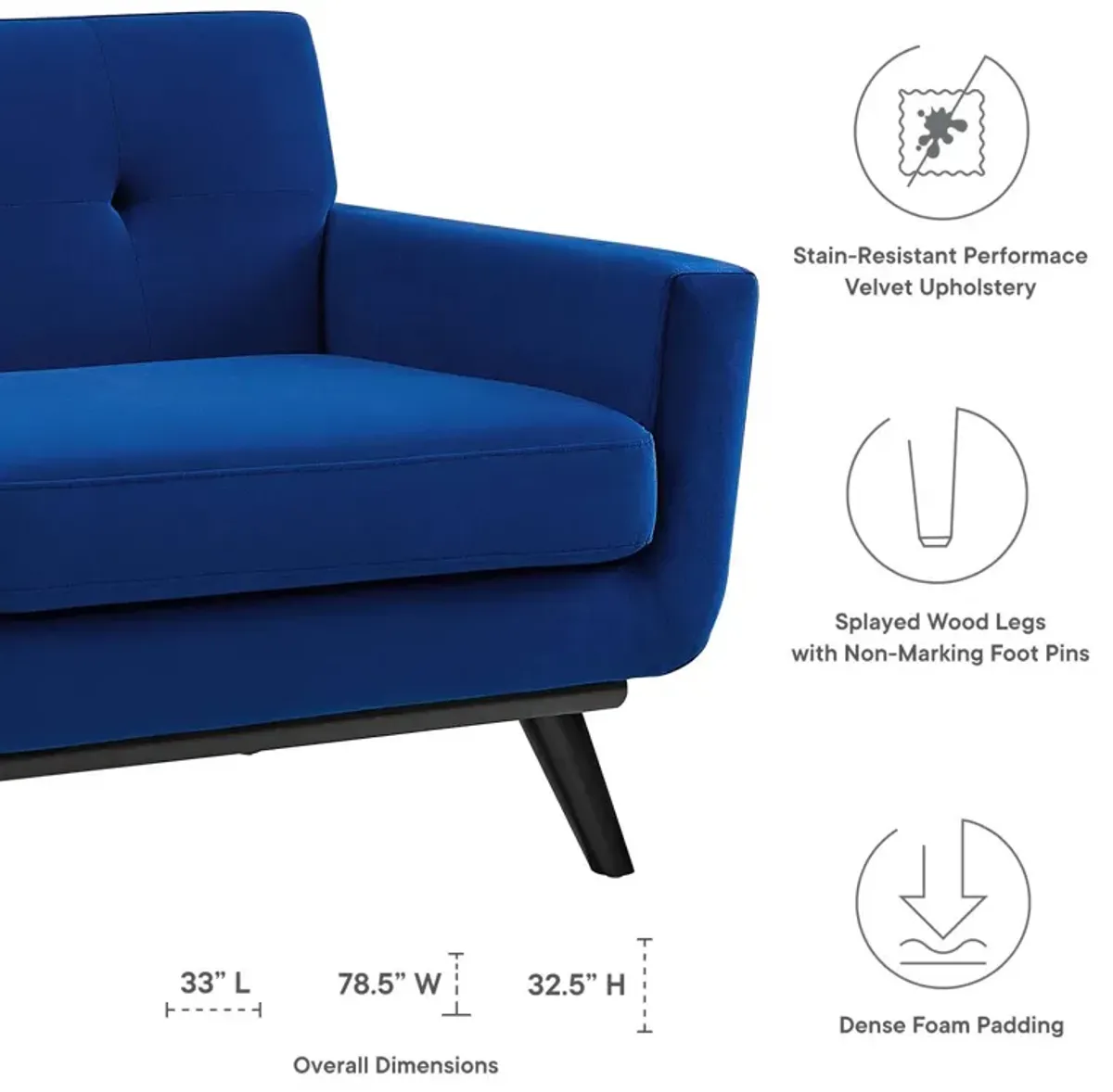 Engage Performance Velvet Loveseat