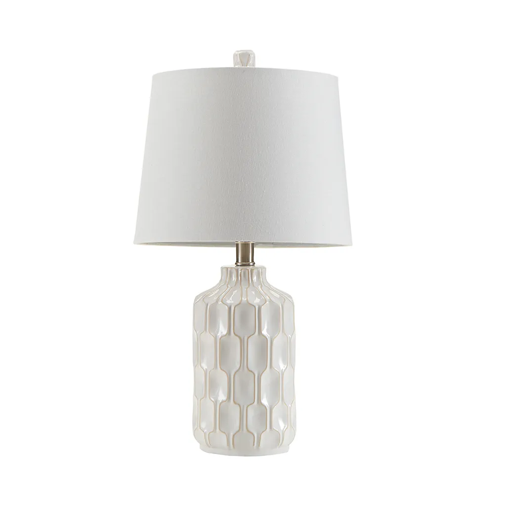 INK+IVY Contour Ivory Ceramic Table Lamp