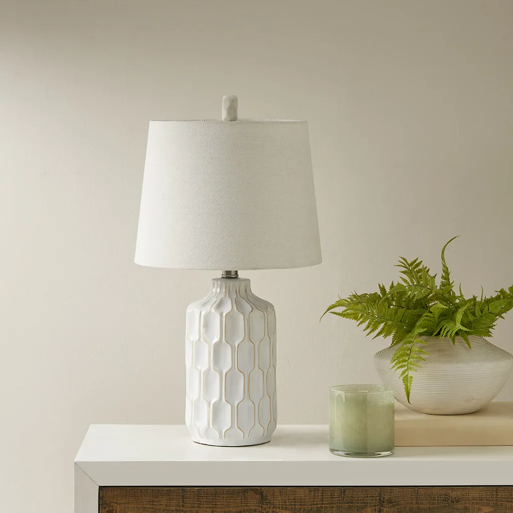 INK+IVY Contour Ivory Ceramic Table Lamp