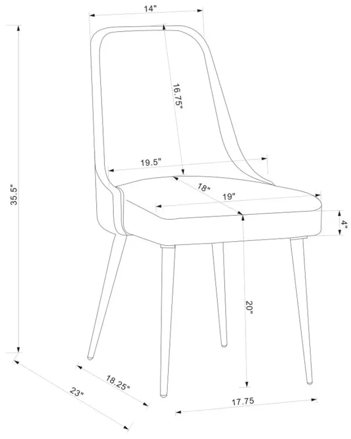 Alejandro Upholstered Dining Chairs Grey (Set of 2)