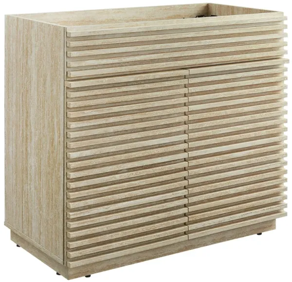 Render 36" Faux Travertine Bathroom Vanity Cabinet (Sink Not Included) by Modway