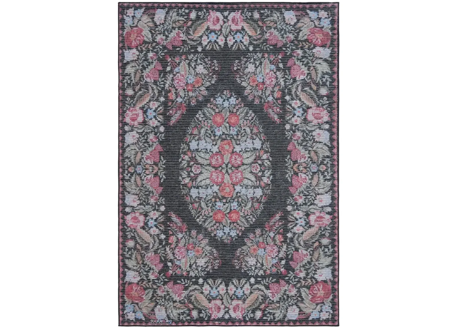 BESARABIAN 222 Black 5'-3' X 7'-6' Medium Rectangle Rug