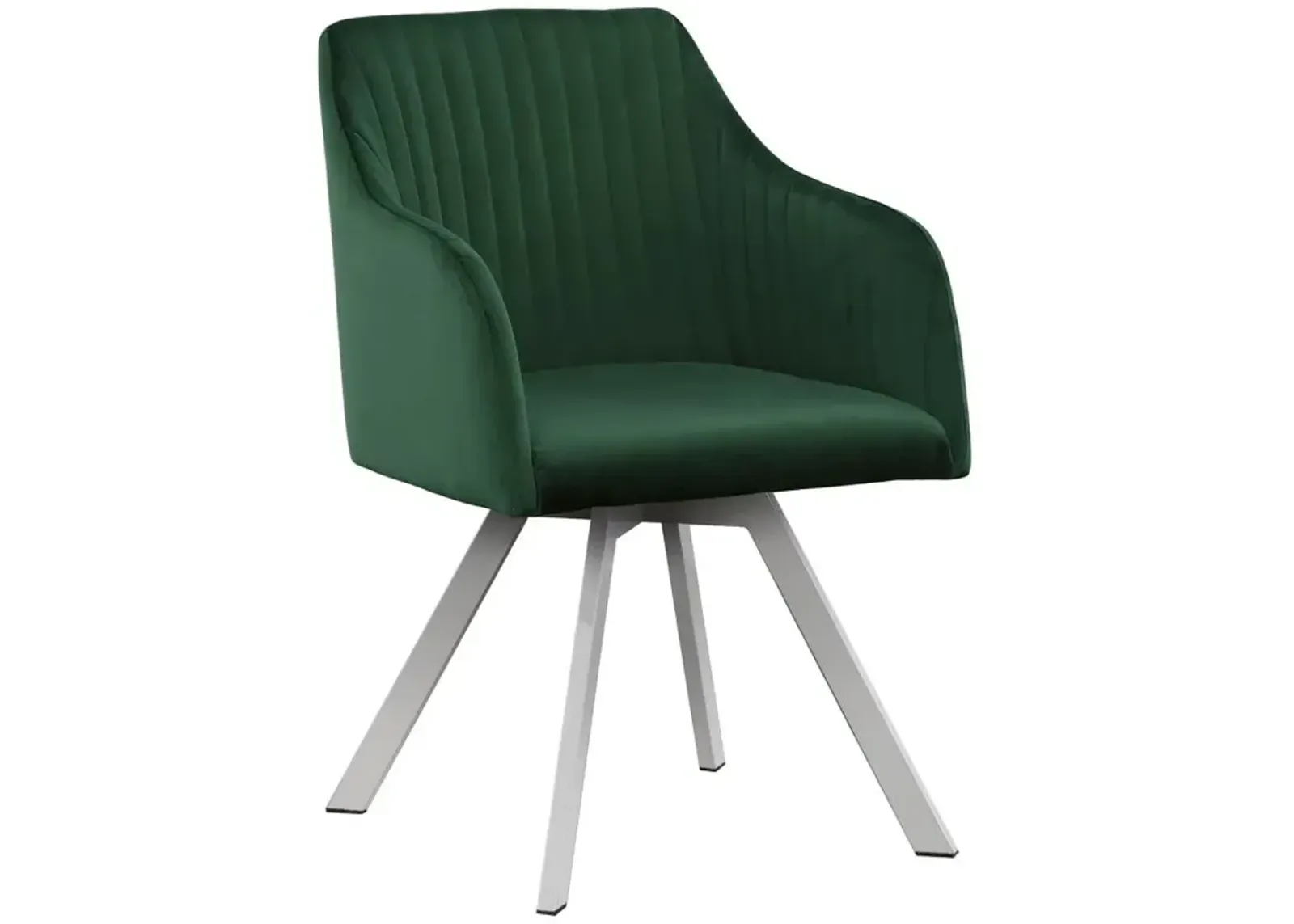 Arika Channeled Back Swivel Dining Chair Green